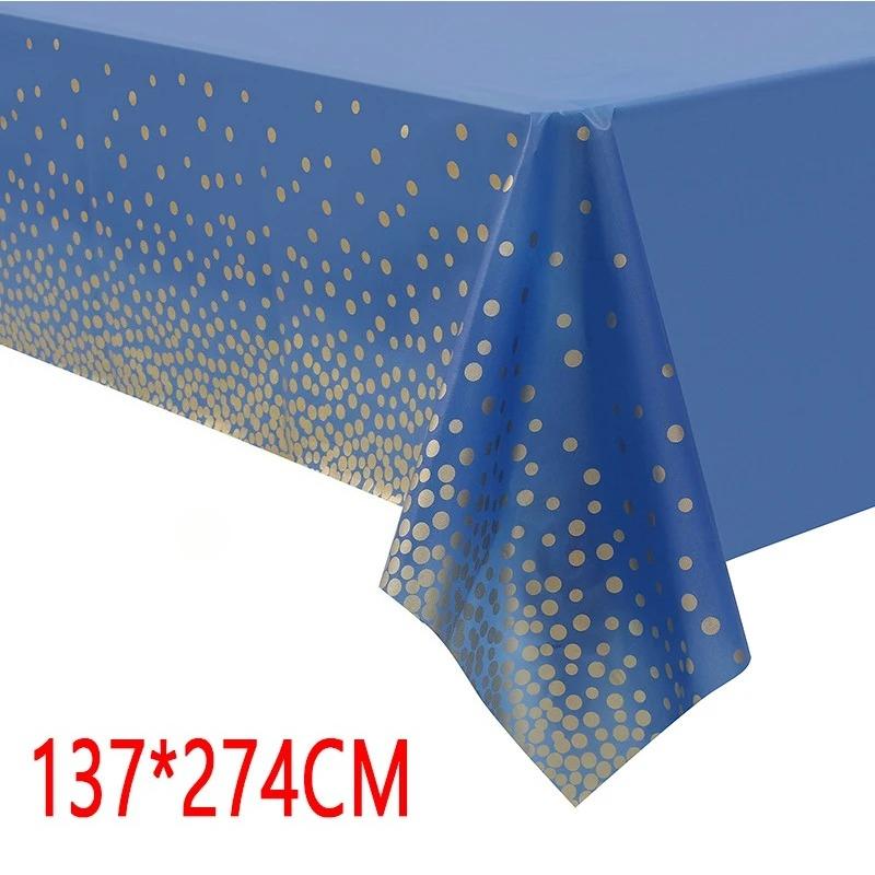 5PCS Disposable Tablecloth Party Rectangle Bronzing Waterproof Table Cloth for Wedding Birthday Party Christmas Home Decor