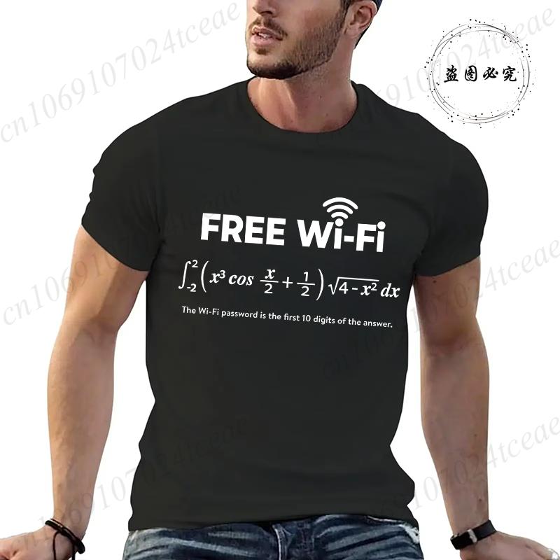 

Men s Tops Mens Free WiFi T Shirt Funny Nerdy Math Equation Graphic Novelty Tee Short Sleeves Tops Street Short Sleeves Clothing S