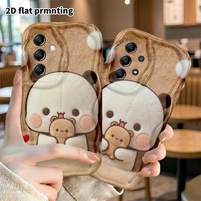 Coque de téléphone: Coque de protection plate 2D pour Samsung Galaxy A34 A35 S20 S22 S21 FE Plus Ultra, tenant un ours en peluche, cadeau de Noël et d'Halloween