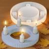 Silicone Candle Holder Mold 4 Holes Candle Holder Round Mould Round Mold Craft Tool For Home Decoration Festival Workshop Table