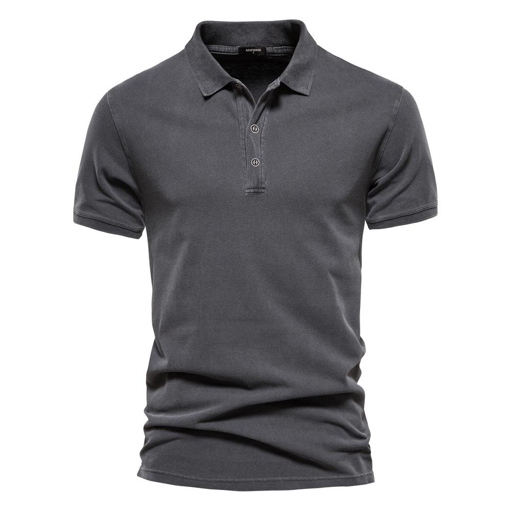 Men's Polos Solid Color Classic Polo Shirt Men Short Sleeve Top Casual Business Social Polo Men