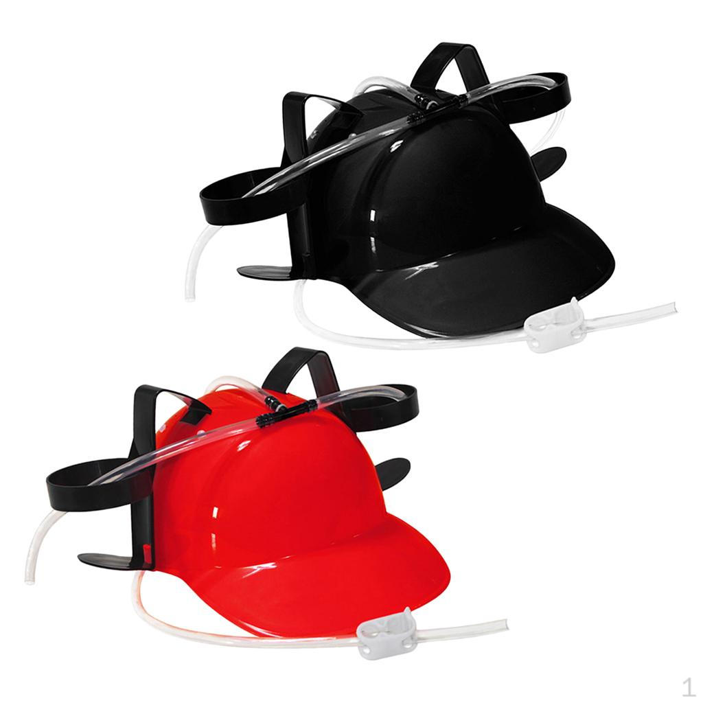 

2pcs Guzzler Drinking Helmet - Adjustable Can Holder Drinker Favor Hat Straw for Beer Beverage