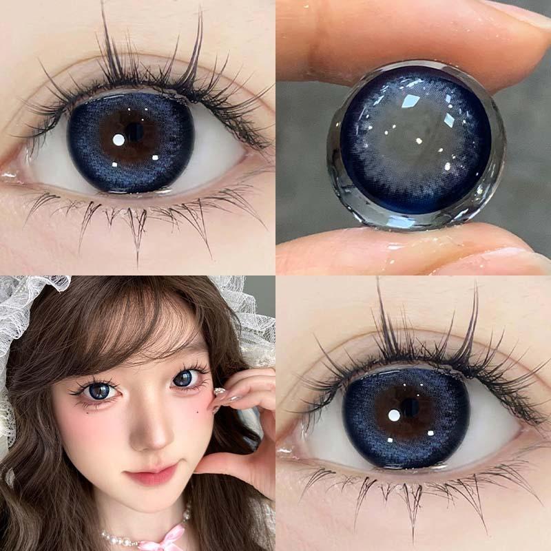 Doll eye Contact Lens 14.5mm Mill Creek 2pcs Lively Blue Soft Lens Annual For Men Women Prescription Natural Myopia Color Eyes
