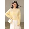 Women's Long-Sleeve Butterfly Bead Knit Sweater - Soft, Unique, and Elegant for Autumn/Winter