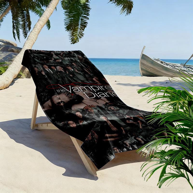 Vampire Diaries: Rainy Night Gathering Beach Towel Portable for Travel Beach Absorbent Bath Towel Quick-drying Swim Towel Seaside
