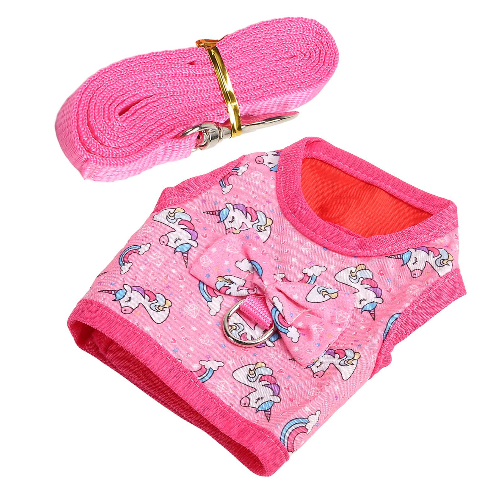 

Rabbit Harness Leash Cute Unicorn Bunny Vest Leash for Chinchilla Hamster Guinea Pig Rabbit S S