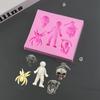 Cartoon Halloween Fondant Chocolate Mold Cake Decorating Tools Skull Bat Tombstone Baking Silicone Mold Easy to Clean