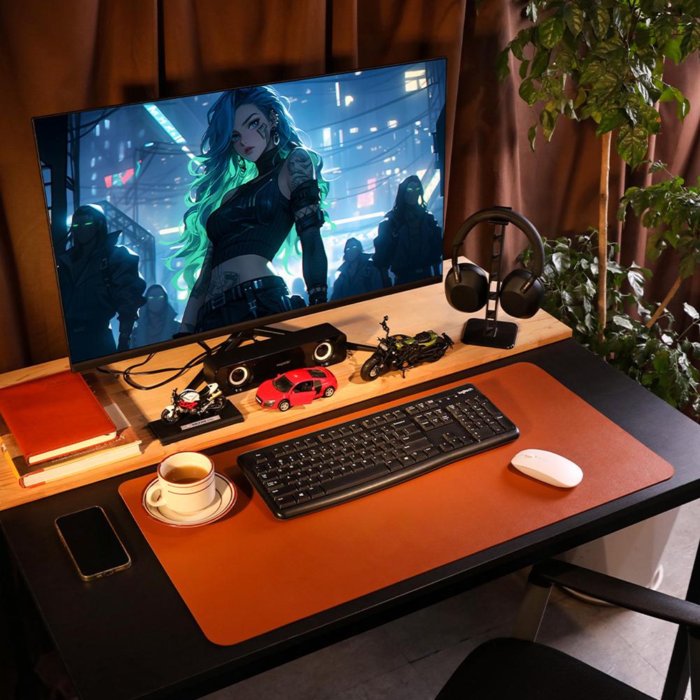 Dual-Sided PU Leather Desk Pad Arge Extended Gaming Mouse Pad Premium Waterproof Material Precise Mouse Control Smooth-Surface