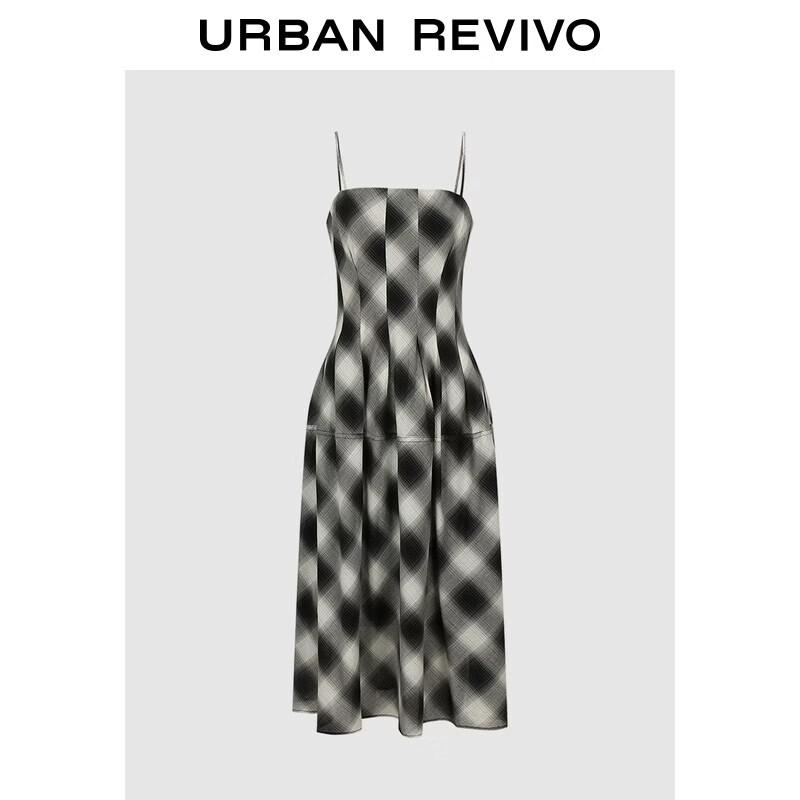 UR2026 Women s Modern Plaid Slip Dress S