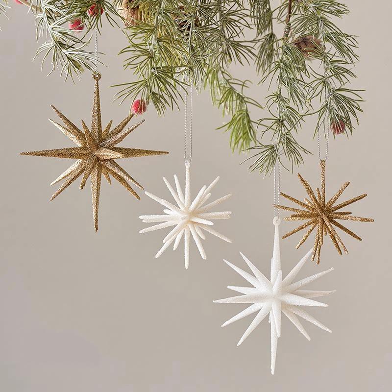 Gold Exploding Star Hanging Ornament Christmas Tree Pendants 2026 Christmas Home Decoration 2026 New Year Party Gifts