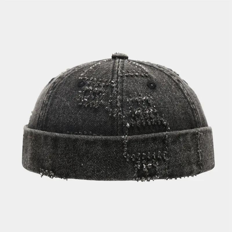 Spring and Summer Cotton Print Docker Cap Brimless Hat Skullies Beanie Hats Landlord Sailor Cap Men and Women 36