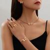 European and American Personalized Metal Geometric Collar Creative Simple Metal Necklace Bracelet Jewelry Set