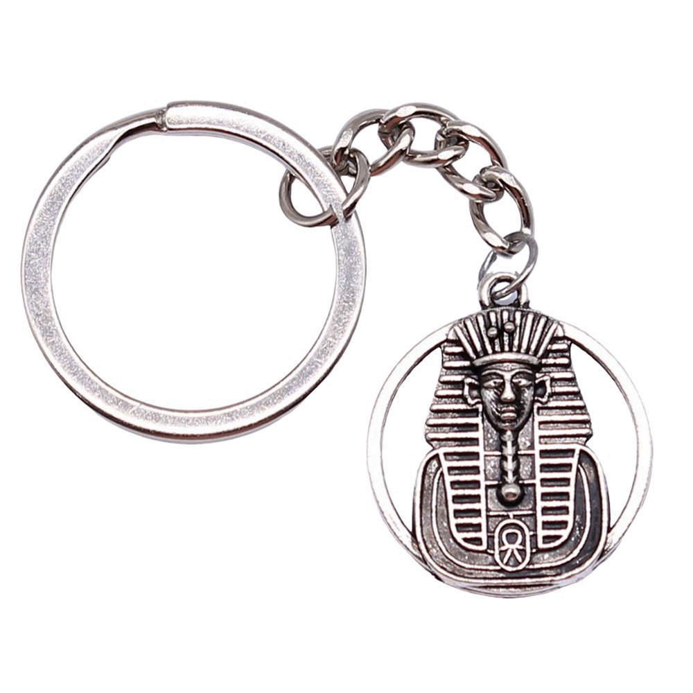 Egyptský faraon Klíčenka s přívěskem Starověký faraon Hlavní amulet Kroužek 28 mm