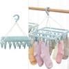 Laundry Hanger with 32 Clips Foldable Laundry Clothespin Drying Rack for Socks Underwear Bras ScarfBlue