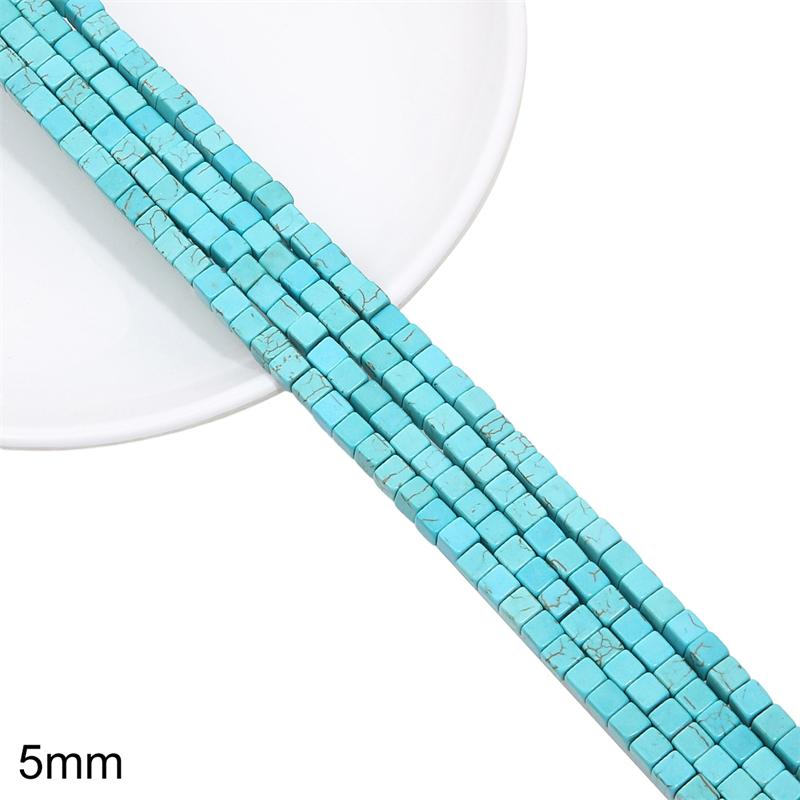 1 Strand 38CM Blue Turquoises Stone Chain Charm Beads Chain DIY Bracelet Necklace Jewelry Making