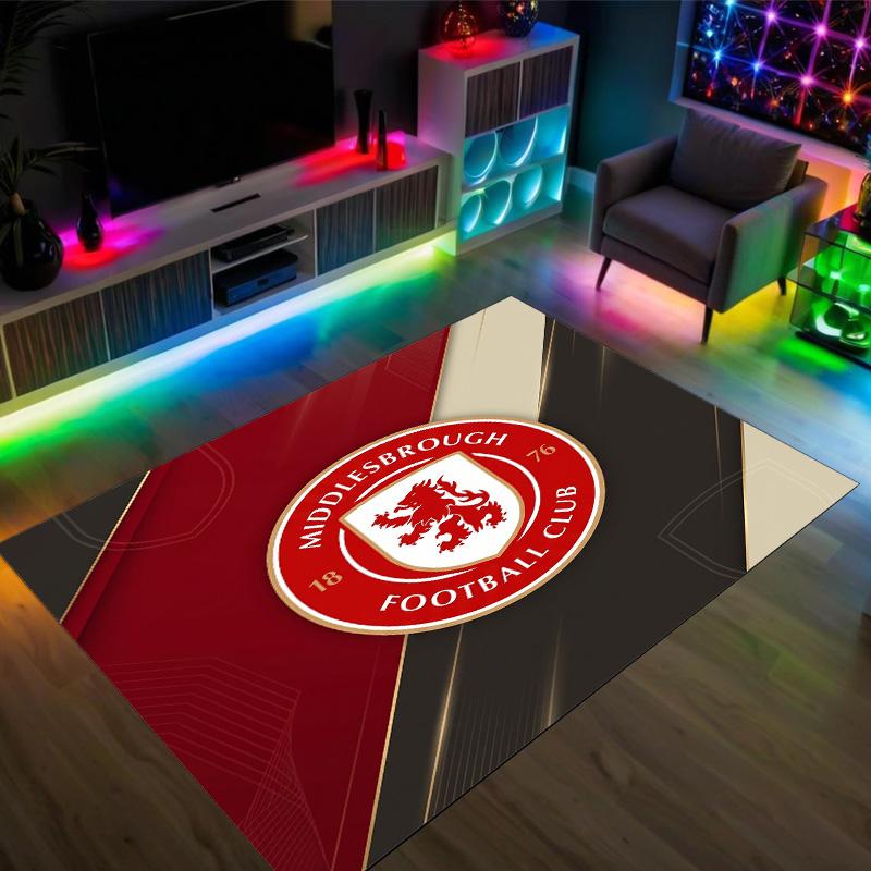 Middlesbrough Design Crystal Velvet Carpet Cozy Non?Slip Printed Rug For Bedroom Living Room Entrance