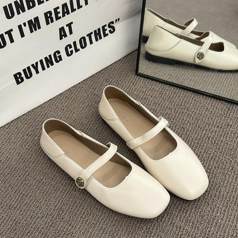 

Ретро однословный ремень женская обувь весна новая Мэри Джейн стиль легкий рот маленькие кожаные туфли мода плоские сандалии 40