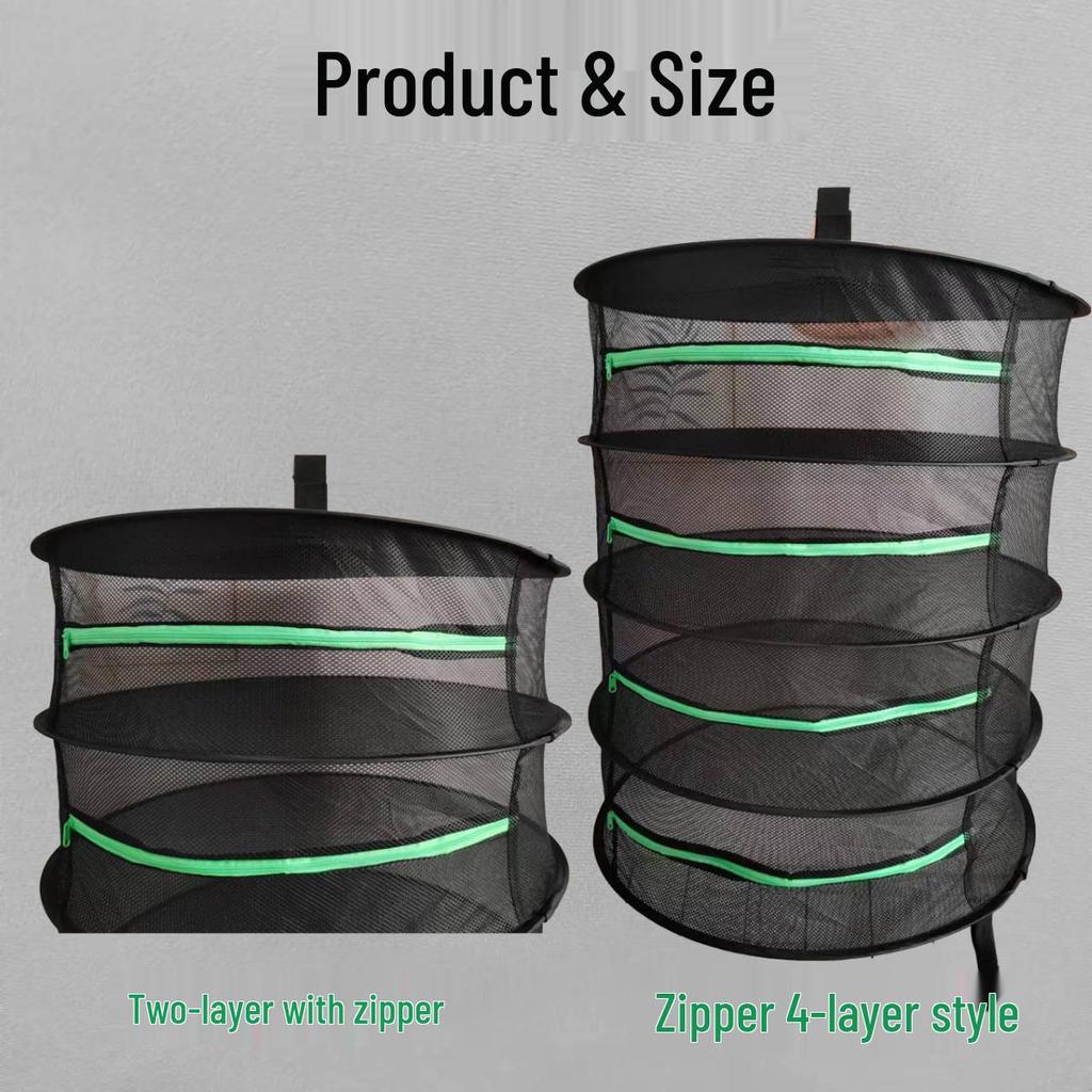 Foldable 4-Layer Herb Drying Rack and Net