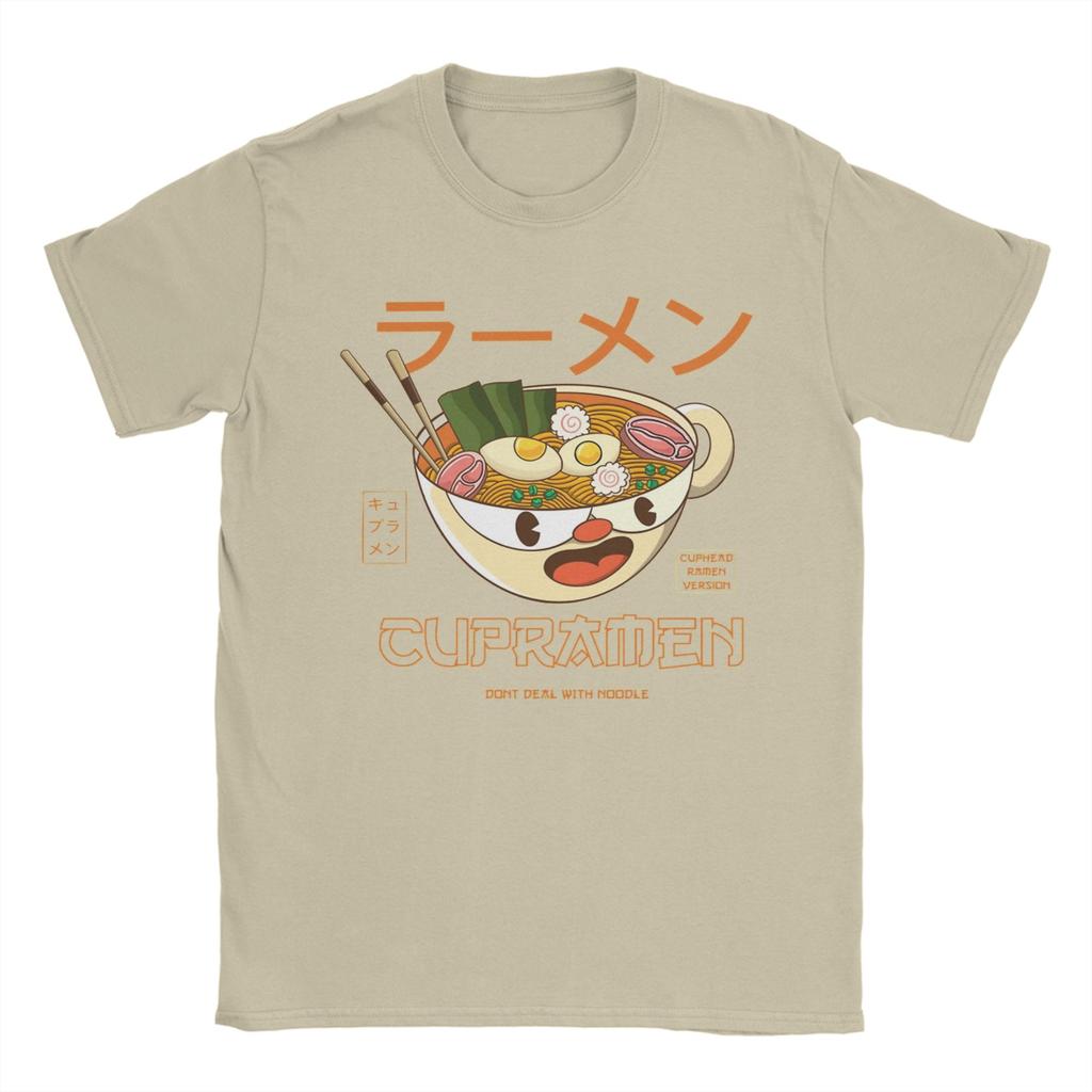 Cupramen Cuphead T-shirt Été Hip Hop T-shirts Homme Coton Col Rond Oversize Manches Courtes Y2K T-shirt Drôle