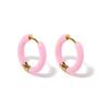 Bunte Neon-Emaille Huggie Creolen Ohrringe Edelstahl Schmuck für Frauen Dopamin Kleiner Ohr-Cuff Piercing Auffälliger Schmuck