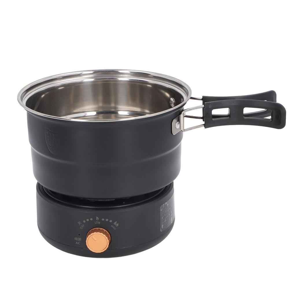 500W 1,6L Bærbar elektrisk koker med sammenleggbart håndtak Varm gryte for leirhybel Avtakbar Multi