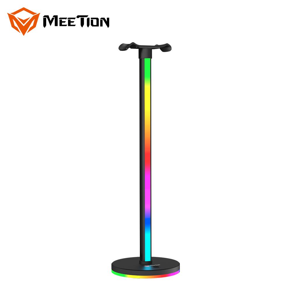 MEETION MT-BK200 Black RGB Led Backlight USB Gaming Headphone Headset Support Stand