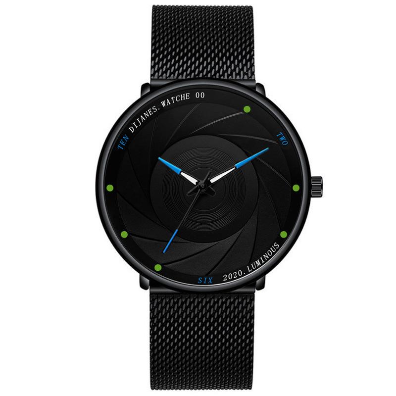 DIJANES Fashion Men's Mesh Watch, Men's Business Belt Quartz Student Watch