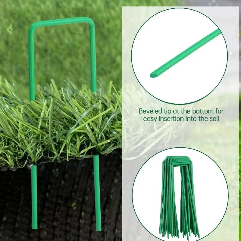10/50 pièces Crampons Paysagers Crampons en U pour Gazon Piquets de Jardin Piquets Robustes pour Cour Pelouse Tente Clous de Sol Crampons de Fixation pour Tente