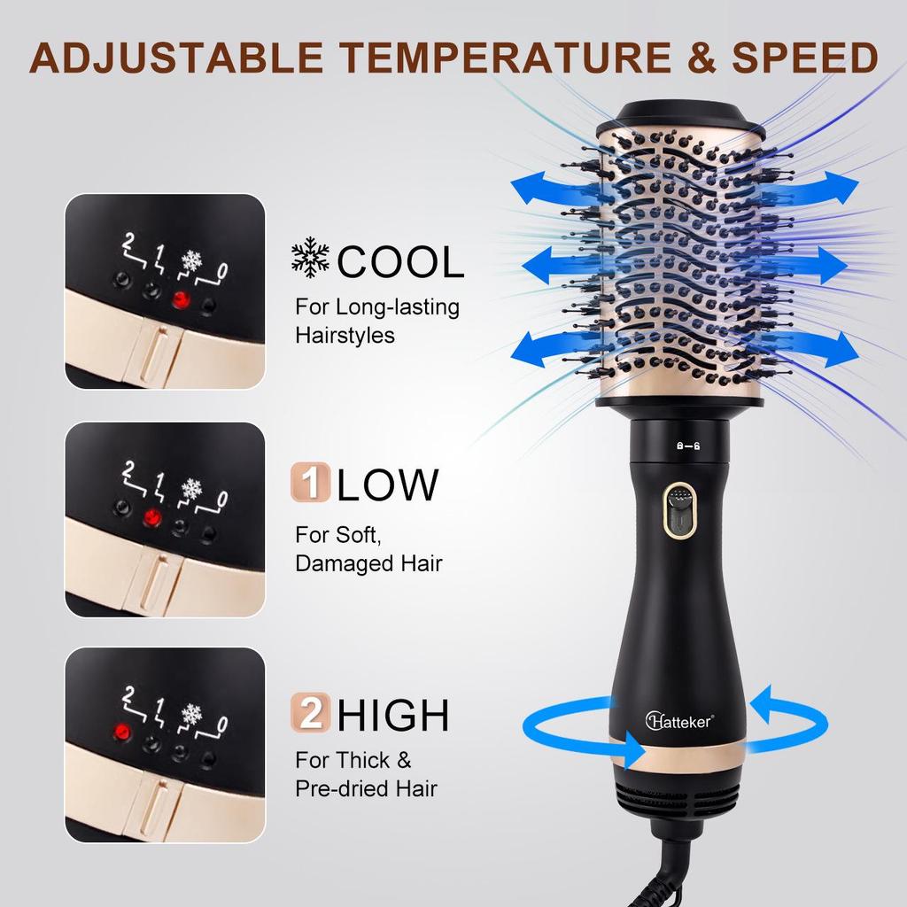 Cross-border Multi-functional Electric Hair Styler: Hot Air Dryer, Curl, Straighten & Blow Comb Set
