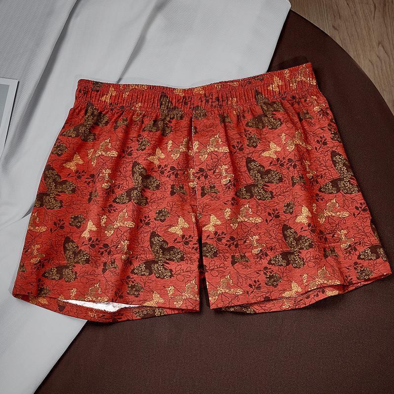 Men's Summer Casual Floral Butterfly Print Loose Four-corner Underwear