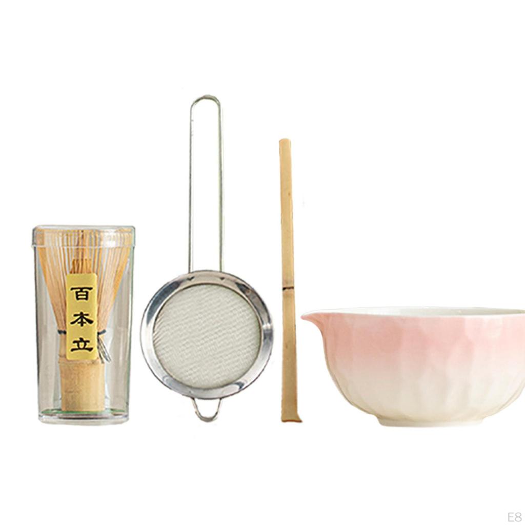 5-teiliges Matcha-Set, Porzellan, handgefertigt, chinesische traditionelle Utensilien für Teeliebhaber Schale