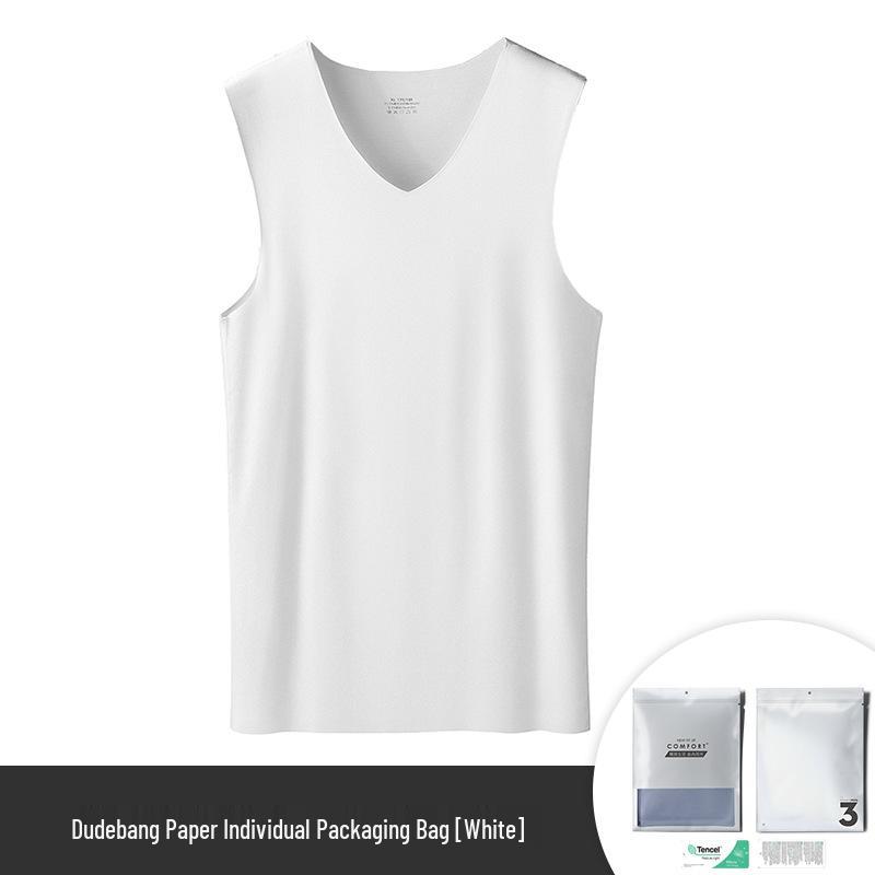 Men s 80s-Style Double-Sided Modal Seamless Tank Top Sleeveless T-Shirt 3XL (161-180 Jin)