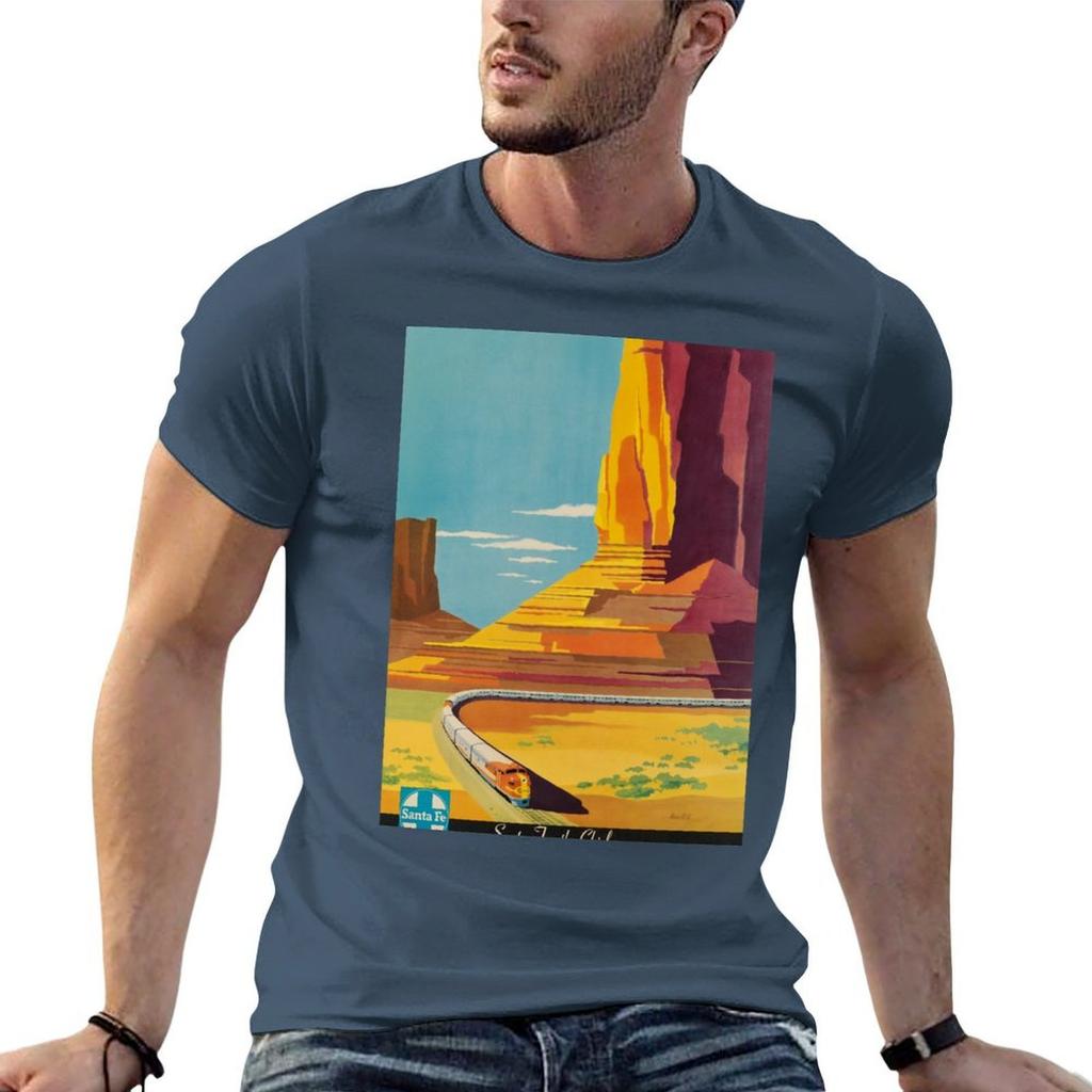 Santa Fe Vintage Reiseplakat T-Shirt Klassisches Grafik-Oberteil mit kurzen Ärmeln