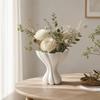 Nordic Style Dress Hem Vase Creative 3D Printing Minimalist Vase Modern Art Twisted Design Desktop Ornament Table