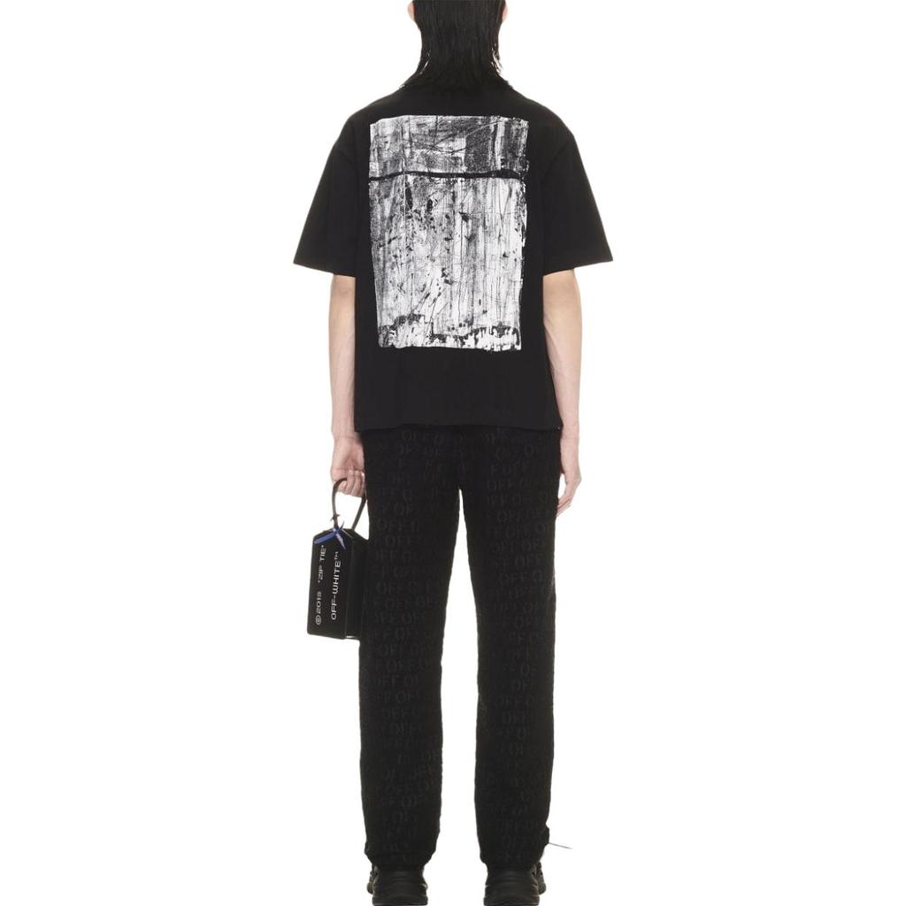 Off-White Ss23 Pattern Printed Stretch Cotton Short Sleeve T-Shirt Men Tops Black OMAA120F23JER0051001