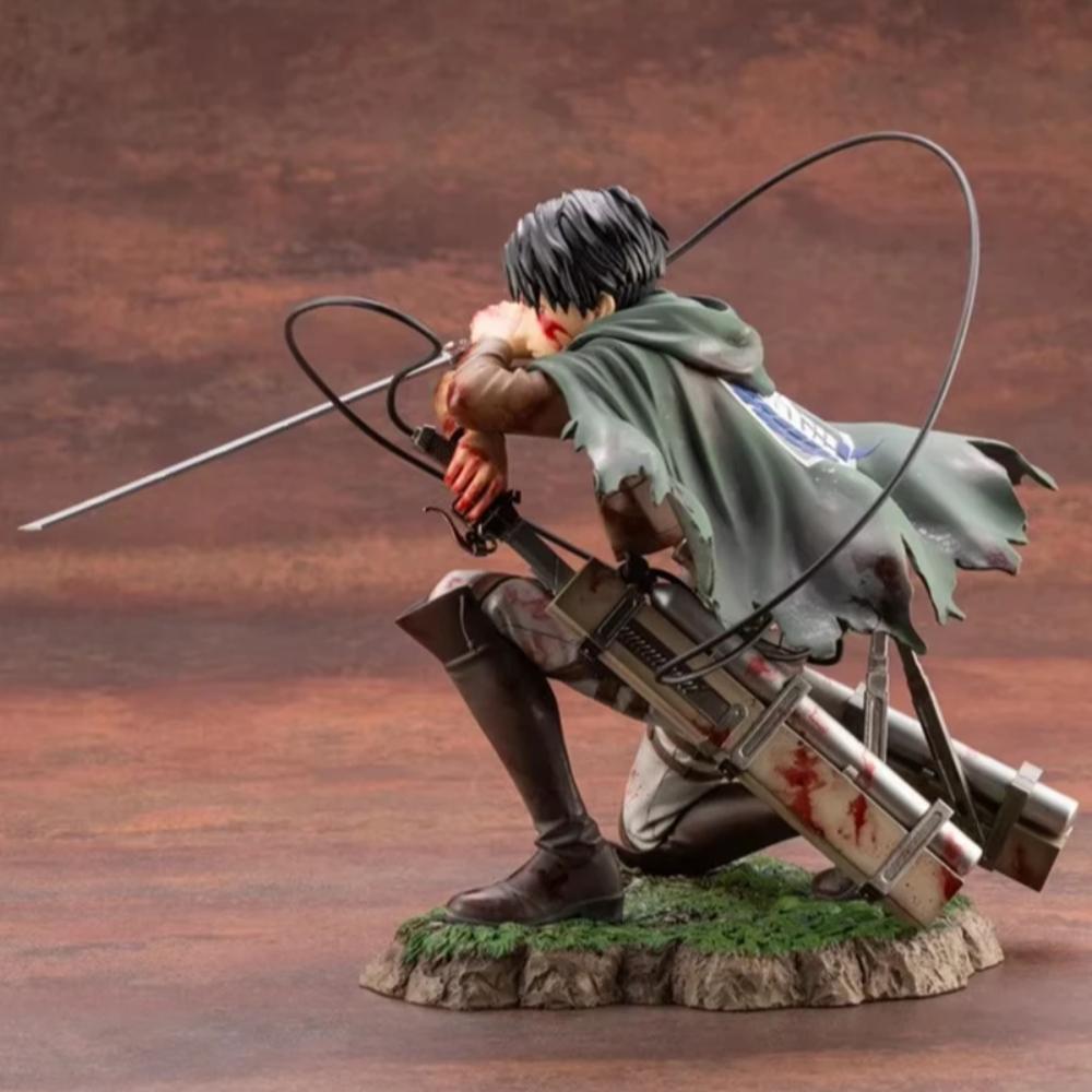 18CM Anime Figure Attack On Titan Levi Ackerman Fortitude Sword Detachable Model Toy PVC Special Edition Scene Bloody Battle