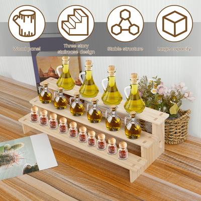3/4 Etagen Holz Erhöhungsregal Rechteck Holz Ausstellungsständer Einfach zu montieren für Küchendekoration Organizer