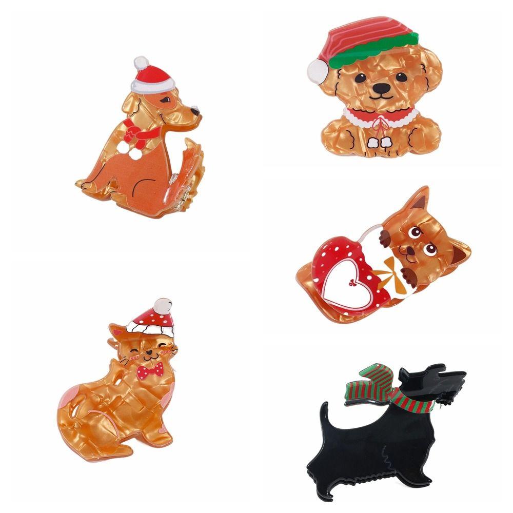 PVC Animal Dog Hair Claw Cartoon Christmas Shark Clip Kawaii Cat Hair Clip Daily
