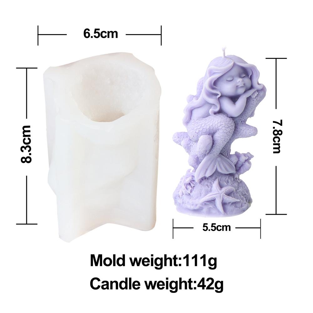 3D Mermaid Candle Silicone Mold Seated Embrace Tail Statue Sea Elf Tool DIY Sea Daughter Aroma Plaster Marine Theme Craft Decor