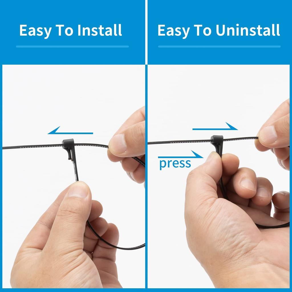 XINGO 100pcs Reusable Cable Ties, 7.6mm Wide X 450mm Long, Releaseable, Adjustable Nylon Cable Ties, Outdoor Durable, 22kg Tensile Strength, Plastic