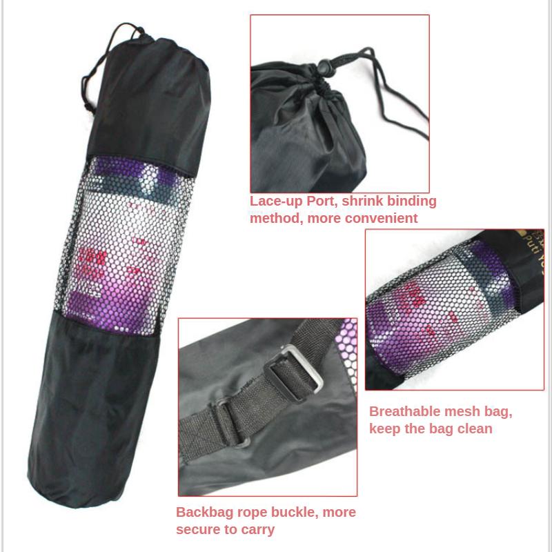 Lightweight Oxford Cloth Yoga Net Case Wear-resistant Yoga Mat Case Adjustable Size Carrier Pocket Foldable Washable Fitness Pouch