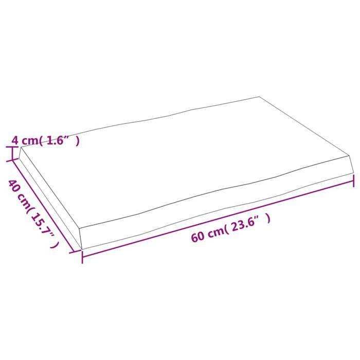 VidaXL Dessus de table bois chêne massif traité bordure assortie 363996