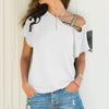 JPNTKYWomen's Fashion Casual Solid Color Print Short Sleeve Blouses & Shirts