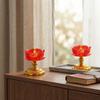 2Pcs Creative Electronic Incense Burner Set Lotus Shaped Waterproof Electronic Lotus Lamp Ornament Battery Operated Portable