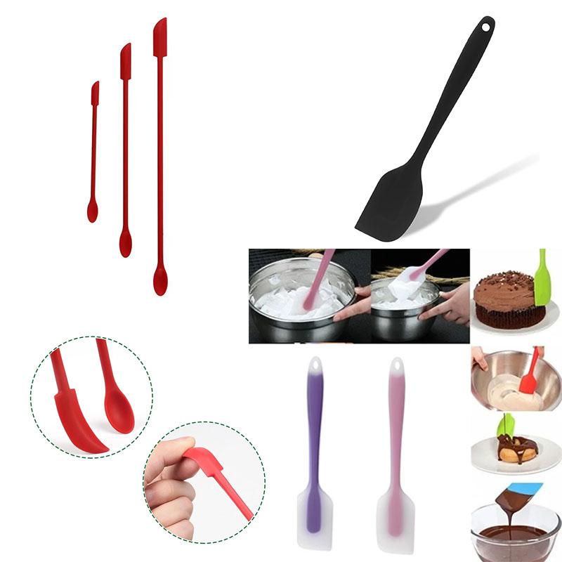 Silicone Spatula and Spoon Set Heat Resistant Kitchen Baking Tools for Mixing Scraping Spreading Cooking and Cake Decorating