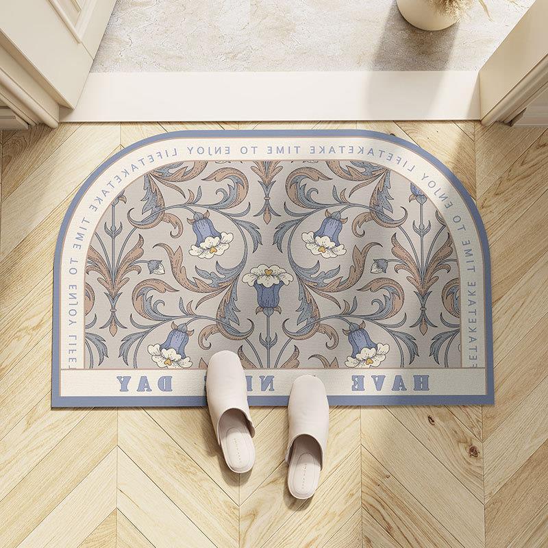Leichter Luxus Europäische Blume Badezimmer Saugfähige Bodenmatte Weiche Kieselgur Toilette WC Bodenmatte Badtürmatte