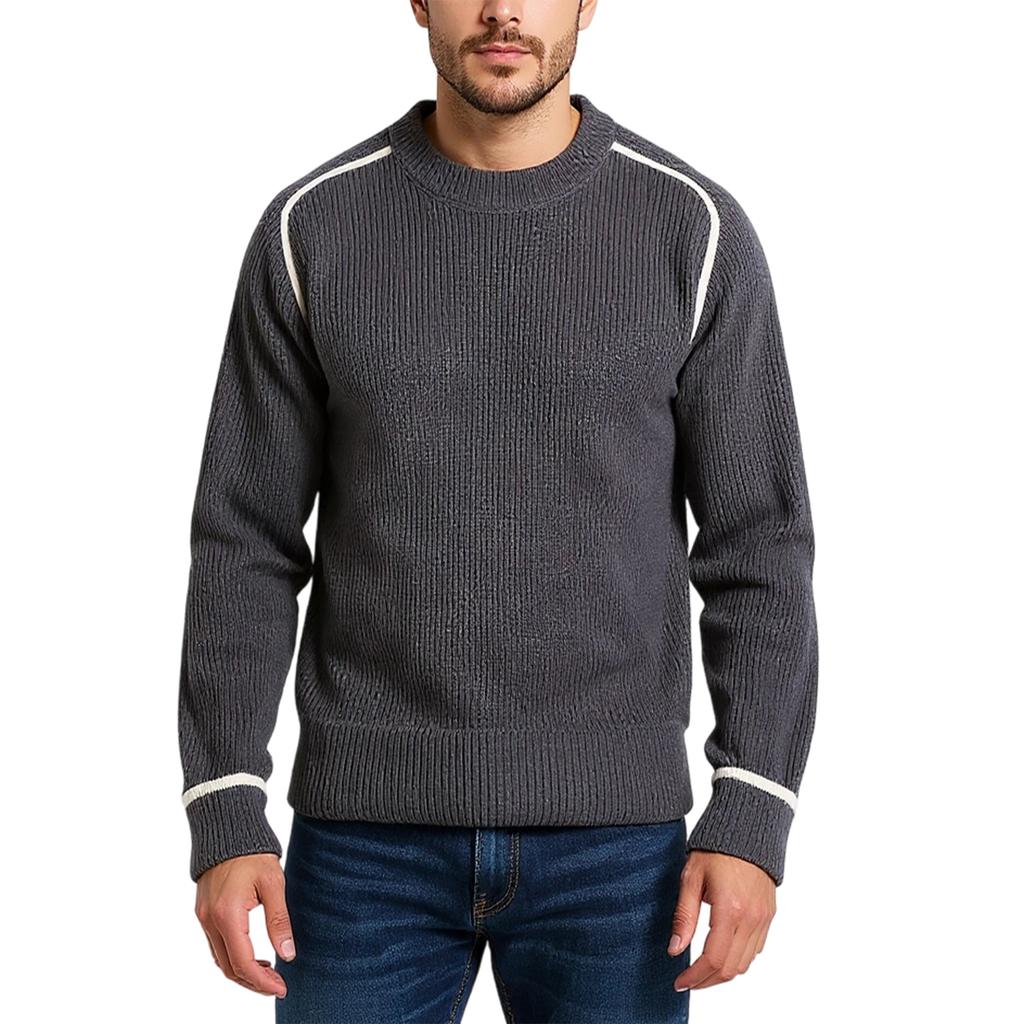Men's  Fashion  Knitting  Pullover  Long Sleeves  Loose  Flip Collar  Sweater
