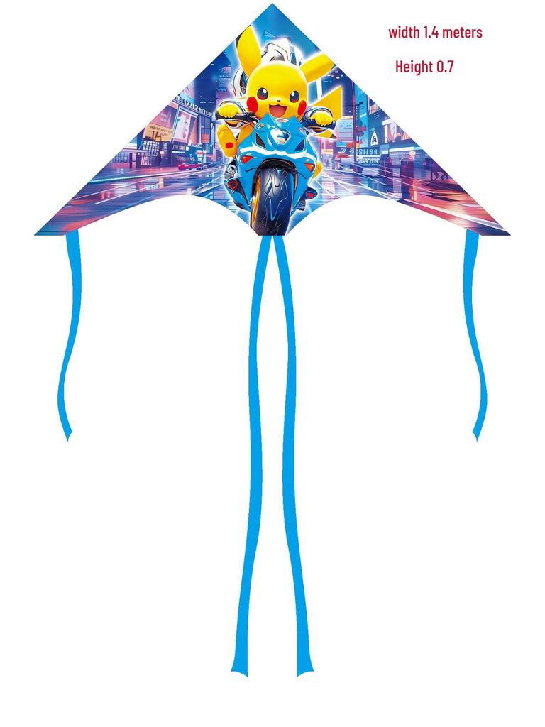 Weifang Cartoon Delta Double-Tail Kite: Handmade, Plaid, Easy-Fly, Curved Edge, Outdoor Toy for Kids