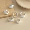 SHIXIN 6 Styles Trendy Moon Love Heart Adjustable Open Rings for Women Creative Geometric Irregular Wide Knuckle Ring Lady Gifts