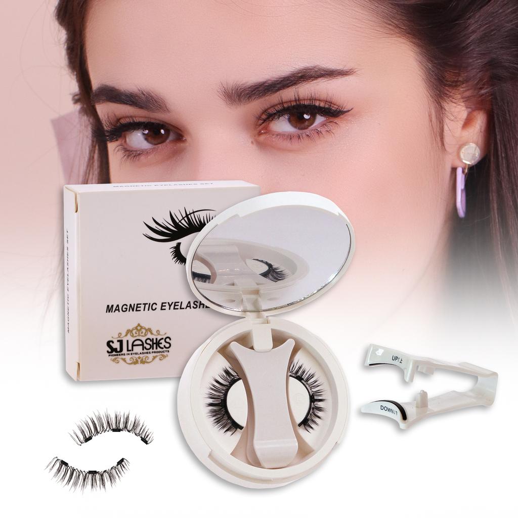 Reusable 25 Times Soft Natural Look Magnetic Lashes Synthetic Kit with Magnetic Eyeliner